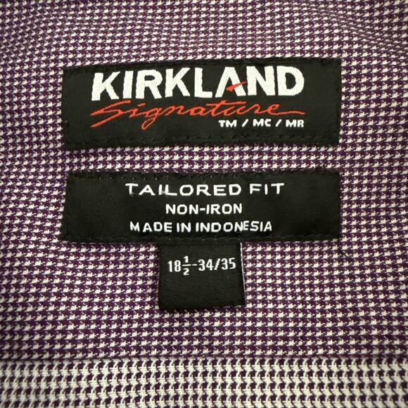 Kirkland Men's 34/35 Button Down Long Sleeve Dress Shirt Office Timeless Preppy - Picture 3 of 8